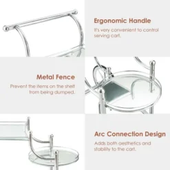 Costway Kitchen Cart Tea Cart Glass Shelves & Metal Frame With Wheels 15 Costway Kitchen Cart Tea Cart Glass Shelves & Metal Frame With Wheels -Costway GUEST 0d31222a b6dd 4ac5 8a94 9a0a89f48f92