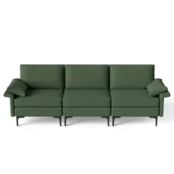 Costway Modern Modular Fabric 3-Seat Sofa Couch Living Room Furniture W/ Metal Legs RedGreen -Costway GUEST 0d47f349 f520 4f50 9207 acb170ba7742