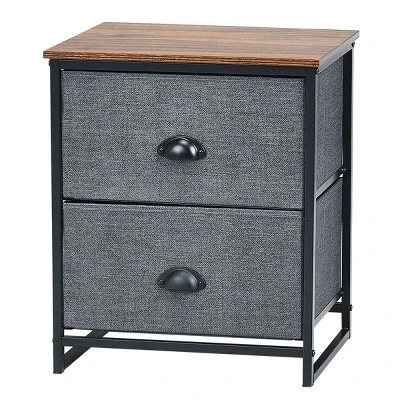 Costway 2 Drawers Nightstand Side Table Storage Unit Display Metal Frame Dorm Room 10 Costway 2 Drawers Nightstand Side Table Storage Unit Display Metal Frame Dorm Room - Image 10