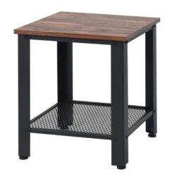 Costway 2 PCS Industrial End Table 2Tier Side Table W/Storage Shelf Sofa Black -Costway GUEST 0d802cd4 81ab 4c3f af25 761c05388f1e