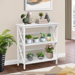 Costway Wooden Shelf Bookcase 3-Tier Open Bookshelf W/X-Design Freestanding Rack BlackBrownNaturalWhite 21 Costway Wooden Shelf Bookcase 3-Tier Open Bookshelf W/X-Design Freestanding Rack BlackBrownNaturalWhite -Costway GUEST 0e0b8d4b b0c7 4425 a3ed 15929b188a68