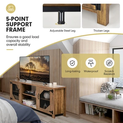 Costway TV Stand Entertainment Media Center For TVs Up To 65'' W/Steel Mesh Doors 6 Costway TV Stand Entertainment Media Center For TVs Up To 65'' W/Steel Mesh Doors - Image 6