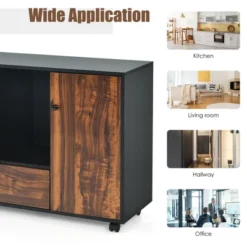 Costway Lateral Mobile Filing Cabinet Large Printer Stand W/2 Drawers Open Shelves Black -Costway GUEST 0e90f6f5 346b 4150 895e 28cccd595b4a