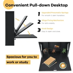 Costway Wall-Mount Floating Desk Foldable Space Saving Laptop Workstation -Costway GUEST 0edd1ae3 7f17 4d06 a4c9 3da4736e9ecb