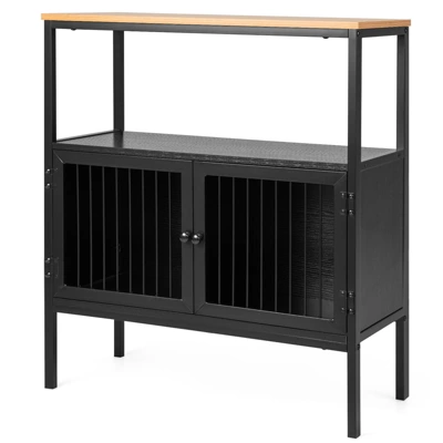 Costway Kitchen Server Buffet Sideboard Storage Cabinet Cupboard With 2 Doors & Open Shelf 9 Costway Kitchen Server Buffet Sideboard Storage Cabinet Cupboard With 2 Doors & Open Shelf - Image 9