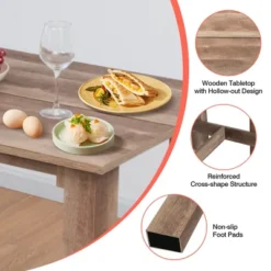 Costway 5 PCS Dining Table Set Kitchen Rectangular Counter Height Table W/ 4 Bar Stools -Costway GUEST 0ff7daca 07c7 42b6 b458 c5f4106f9c5b