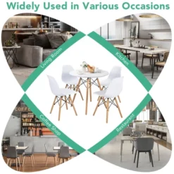 Costway Dining Table Set Modern 5 PCS For 4 Round Dining Room Table Set W/Solid Wood Leg -Costway GUEST 0fffc568 0eeb 45f3 973d fb1ce0efeee6