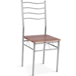 Costway 5 Piece Dining Table Set Wood Metal Kitchen Breakfast Furniture W/4 Chair Walnut -Costway GUEST 100aacef af47 4fbb 87af 34ca9fe1b55d