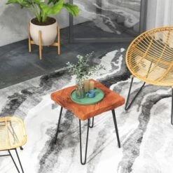 Costway Square End Table Accent Side Table Reclaimed Teak Wood Plant Stand Patio Rustic -Costway GUEST 1083099c 9f7e 4496 a15f f753e0593b4b