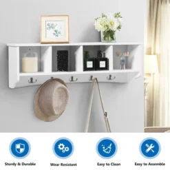 Costway Hanging Entryway Shelf Coat Rack Wall Mounted Storage Cabinets 16 Costway Hanging Entryway Shelf Coat Rack Wall Mounted Storage Cabinets -Costway GUEST 113aac24 b8e7 4a6c 95c9 ad150acbab30