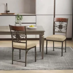 Costway Set Of 2/4 Dining Room Chairs Armless Kitchen Chairs Set With Seat Cushion