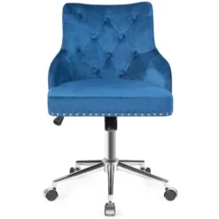 Costway Blue Velvet Office Chair Tufted Upholstered Swivel Computer Desk Chair Nailed Trim -Costway GUEST 12d658cf d06e 468a 9b0a 00a8b9763f9c