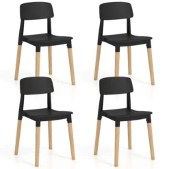 Costway Dining Side Chairs Set Of 4 With Ergonomic Backrest Wide Seat & Sturdy Wooden Legs Black/White 20 Costway Dining Side Chairs Set Of 4 With Ergonomic Backrest Wide Seat & Sturdy Wooden Legs Black/White -Costway GUEST 12ee202a 2e35 4d0c a03b 2e7c4867933a