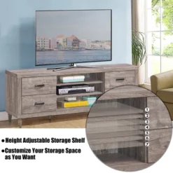 Costway TV Stand Entertainment Center Hold Up To 65'' TV With Storage Shelves & 4 Drawers -Costway GUEST 132c6d42 b0e5 4df6 b901 d3f62cd48679