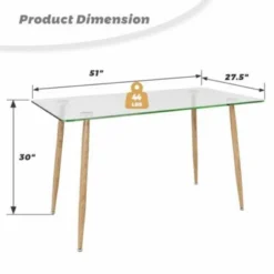 Costway Modern Glass Dining Table Rectangular Dining Room Table W/Metal Legs For Kitchen 12 Costway Modern Glass Dining Table Rectangular Dining Room Table W/Metal Legs For Kitchen -Costway GUEST 13517c0a 8e64 4615 8e94 47a6de3268d4