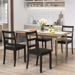Costway Dining Chairs Set Of 4 Wood Dining Room Kitchen Side Chairs -Costway GUEST 13669e6f 4db0 45db ac03 479eaef2cf47