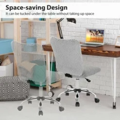 Costway Armless Faux Fur Leisure Office Chair Adjustable Swivel Task Chair -Costway GUEST 13bfadd0 fb83 4d9e 9e16 135840b204de