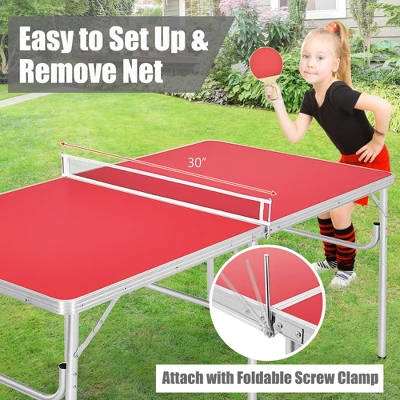 60'' Portable Table Tennis Ping Pong Folding Table W/Accessories Indoor Game 2 60'' Portable Table Tennis Ping Pong Folding Table W/Accessories Indoor Game - Image 2