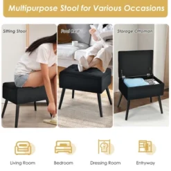 Costway Velvet Storage Ottoman Tufted Flip Top Vanity Stool Footrest With Wood Legs 13 Costway Velvet Storage Ottoman Tufted Flip Top Vanity Stool Footrest With Wood Legs -Costway GUEST 14140de5 93f5 45ca b969 0e068998c63d