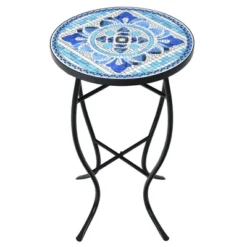 Costway Mosaic Side Table Accent Table Round Balcony Bistro End Table OrangeBlueNavy 22 Costway Mosaic Side Table Accent Table Round Balcony Bistro End Table OrangeBlueNavy -Costway GUEST 148fce21 1c24 4a81 b2fa cb5bf55f9699