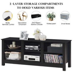 Costway TV Stand Cabinet For TV's Up To 60'' Entertainment Center W/Storage Shelves BlackBrown 18 Costway TV Stand Cabinet For TV's Up To 60'' Entertainment Center W/Storage Shelves BlackBrown -Costway GUEST 152a2a04 8fb2 47e6 986f 9f72373a04af