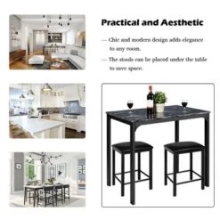 3 Piece Counter Height Dining Set Faux Marble Table 2 Chairs Kitchen Bar 14 3 Piece Counter Height Dining Set Faux Marble Table 2 Chairs Kitchen Bar -Costway GUEST 15693890 de28 4f81 abb3 2a18d286767f