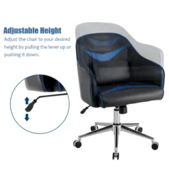 Costway Office Chair Swivel Adjustable Height W/ Massage Lumbar Support Blue -Costway GUEST 1571f59a 1536 413b 92bf d26498dd36bd