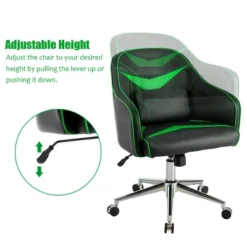 Costway Office Chair Task Desk Swivel Adjustable Height W/ Massage Lumbar Support BlueGreen -Costway GUEST 15cbb26e 6632 4284 9877 f18bcc02d15f