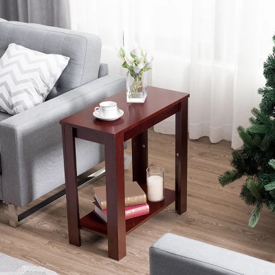 Costway Chair Side Table Coffee Sofa Wooden End Shelf Living Room Furniture Espresso 3 Costway Chair Side Table Coffee Sofa Wooden End Shelf Living Room Furniture Espresso - Image 3