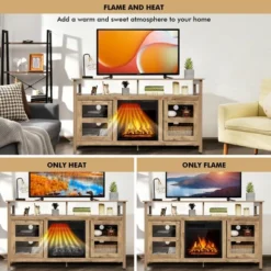 Costway 58'' Fireplace TV Stand W/18'' 1500W Electric Fireplace Up To 65'' Grey -Costway GUEST 162135db 716a 4239 8de9 4e4015bf1a08