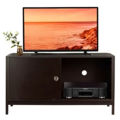 Costway TV Stand Modern Entertainment Cabinet For TV's Up To 50'' With Sliding Doors -Costway GUEST 17284508 4918 4079 a11d f2e8802d99f2