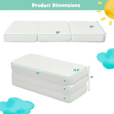 Tri-Fold Pack N Play Mattress Pad Foldable Crib Mattress Soft Memory Foam 9 Tri-Fold Pack N Play Mattress Pad Foldable Crib Mattress Soft Memory Foam - Image 9