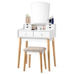 Costway Vanity Table 6 Dressing Table Cushioned Stool Makeup Table 17 Costway Vanity Table 6 Dressing Table Cushioned Stool Makeup Table -Costway GUEST 177ea2b8 cef0 4787 9c85 d2dcc665a324