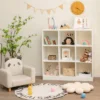 Costway Kids Toy Storage Organizer 9-Cube Kids Bookcase For Books Toys Ornaments