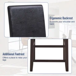 Costway Set Of 2/4 Bar Stools 25inch Counter Height Barstool Pub Chair W/Rubber Wood Legs -Costway GUEST 18be4782 0d56 44a2 b16d 6332a6ccc1b4