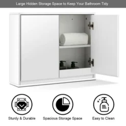 Costway Wall Mounted Bathroom Medicine Cabinet Storage Cabinet Double Mirror Door Organizer Shelf White 14 Costway Wall Mounted Bathroom Medicine Cabinet Storage Cabinet Double Mirror Door Organizer Shelf White -Costway GUEST 18d54f2c 3aab 4cf6 9946 b800bb0f3c89