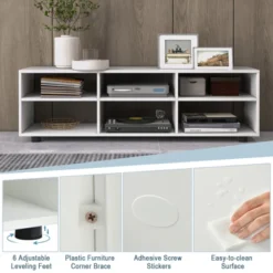 Costway TV Stand TV Console Cabinet 6-Cubby Media Console Entertainment Center With Adjustable Shelves -Costway GUEST 19531941 7a5c 41e3 9696 6e6d1798be5f