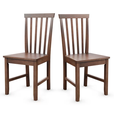 Costway Set Of 2 Dining Chair Brown Kitchen Spindle Back Side Chair With Solid Wooden Legs 9 Costway Set Of 2 Dining Chair Brown Kitchen Spindle Back Side Chair With Solid Wooden Legs - Image 9