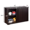 Costway Kitchen Storage Cabinet Sideboard Buffet Cupboard Wood Sliding Door Pantry Brown