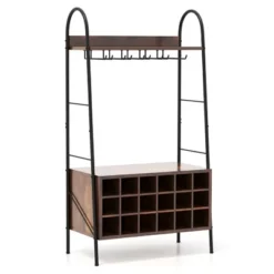 Costway Industrial Rack Freestanding Bottle Holder With Stemware Holder & Open Shelves 18 Costway Industrial Rack Freestanding Bottle Holder With Stemware Holder & Open Shelves -Costway GUEST 19e1128a 0904 4458 8966 4f9fd6ef8117