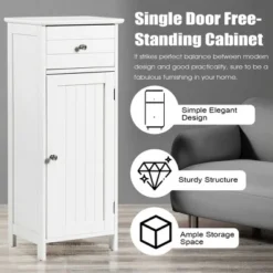 Costway Wooden Bathroom Floor Storage Cabinet Organizer With Drawer And Adjustable Shelf 12 Costway Wooden Bathroom Floor Storage Cabinet Organizer With Drawer And Adjustable Shelf -Costway GUEST 1a00dca4 4493 43a2 aa74 b8976581b3ed