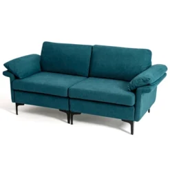 Costway Modern Loveseat Fabric 2-Seat Sofa Couch For Small Space W/ Metal Legs BlueRust Red 19 Costway Modern Loveseat Fabric 2-Seat Sofa Couch For Small Space W/ Metal Legs BlueRust Red -Costway GUEST 1a3782c8 adf4 4fbc 8cdb c63a6b76a950