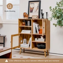 Costway Rattan Buffet Sideboard Accent Storage Cabinet Coffee Bar Cabinet Doors Cubbies -Costway GUEST 1a462e81 37f7 4ecc 989e 41290e75955d