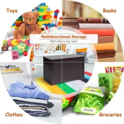 Costway Wooden Toy Box Kids Storage Chest Bench W/ Flip-Top Lid & Safety Hinge WhiteBrown -Costway GUEST 1a5e48ea de9c 42fe 9b8e e043af351996