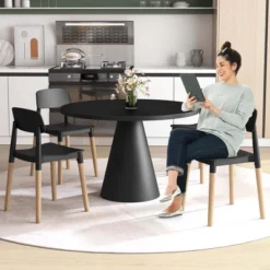 Costway Dining Side Chairs Set Of 4 With Ergonomic Backrest Wide Seat & Sturdy Wooden Legs Black/White 13 Costway Dining Side Chairs Set Of 4 With Ergonomic Backrest Wide Seat & Sturdy Wooden Legs Black/White -Costway GUEST 1a762013 4b65 40ef a370 016082b5c5b4