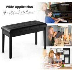 Costway Solid Wood PU Leather Piano Bench Padded Double Duet Keyboard Seat Storage Black 11 Costway Solid Wood PU Leather Piano Bench Padded Double Duet Keyboard Seat Storage Black -Costway GUEST 1a8acd8a b8a9 4857 a379 f7df60dadb37