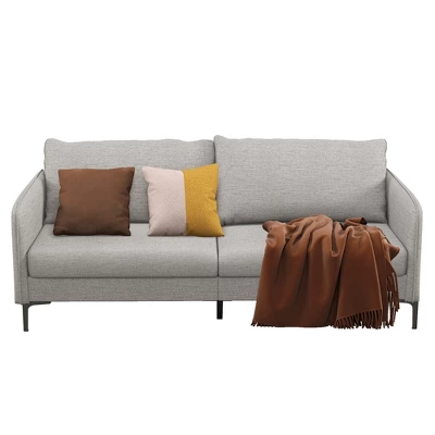 Costway Modern 76'' Loveseat Sofa Couch For Living Room Apartment Dorm With Metal Legs Gray 9 Costway Modern 76'' Loveseat Sofa Couch For Living Room Apartment Dorm With Metal Legs Gray - Image 9