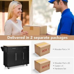 Costway Kitchen Island Trolley Cart Wood Top Rolling Storage Cabinet W/Knife Block Black 17 Costway Kitchen Island Trolley Cart Wood Top Rolling Storage Cabinet W/Knife Block Black -Costway GUEST 1b4da78c a4e2 47ce a808 6319f00c7006