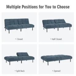 Costway Modern Convertible Futon Sofa Bed Linen Fabric Folding Couch Recliner GreyAquamarineBlue 14 Costway Modern Convertible Futon Sofa Bed Linen Fabric Folding Couch Recliner GreyAquamarineBlue -Costway GUEST 1bb6e1d7 7ae7 4a1f 8333 2122c0750fa3