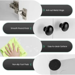 Costway 2-Door Storage Cabinet Buffet Cabinet With 3 Shelves Sideboard For Kitchen Hallway -Costway GUEST 1bc78219 ba8f 45d2 82ff 8bbe7460a982